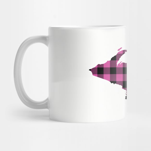 Upper Peninsula of Michigan Pink Flannel State by DoctorWatsonDesigns